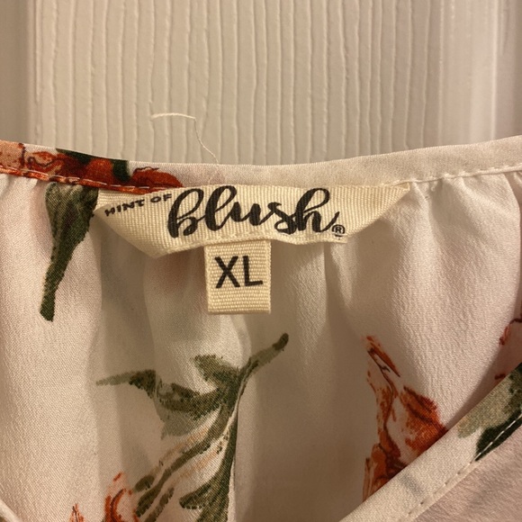 Floral High Low Riffle Off Shoulder Dress - Picture 3 of 5